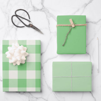 Groene Gingham Inpakpapier Vel