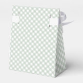 Groene gingham jongen boog stropdas baby shower gu bedankdoosjes (Achterkant)