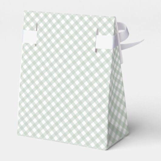 Groene gingham jongen boog stropdas baby shower gu bedankdoosjes (Achterkant)