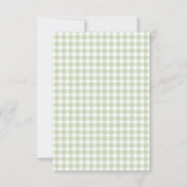 Groene Gingham Kaart om "Dank je wel" te zeggen na (Achterkant)