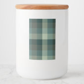 Groene Gingham Karo Ruttenpatroon Ontwerp Voedselcontainer Etiket (Voorkant)