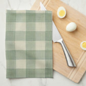 Groene Gingham keukendoek Theedoek (Quarter Fold)