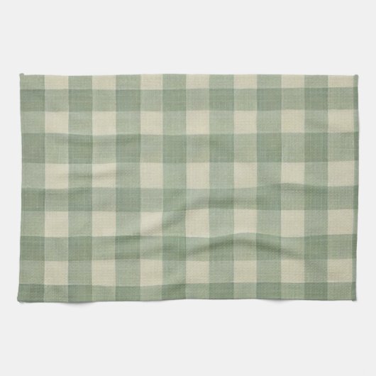 Groene Gingham keukendoek Theedoek (Horizontaal)