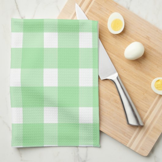 Groene Gingham Keukenhanddoek (Quarter Fold)