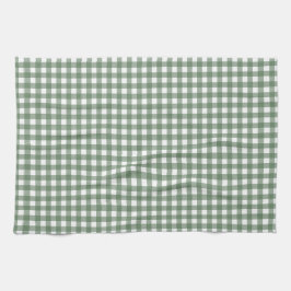 Groene Gingham Keukenhanddoek