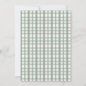 Groene Gingham Kinderen Golf Eerste Verjaardag Kaart (Achterkant)