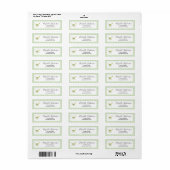 Groene Gingham Kleine Vlinder Retouradres Etiket (Full Sheet)