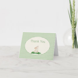 Groene Gingham Konijn Bedankt