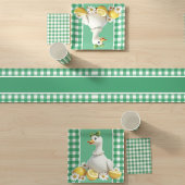 Groene Gingham Korte Tafelloper