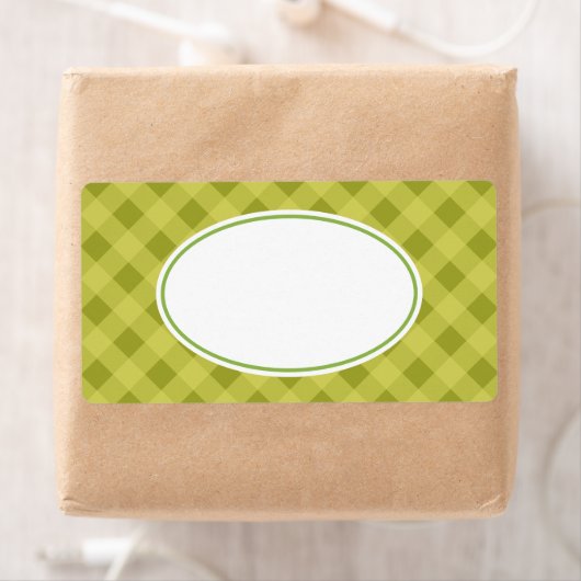 Groene Gingham-labels Etiket (Insitu)