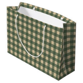 Groene Gingham Landelijke Landstijl Groot Cadeauzakje