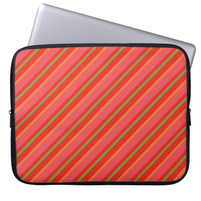 Groene Gingham-laptophoes in landstijl Laptop Sleeve (Voorkant)