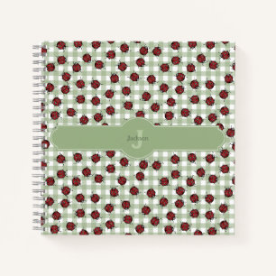 Groene Gingham Lieveheersbeestje Naamboek  Notitieboek