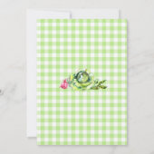 Groene Gingham Lokale Baby Shower Kaart (Achterkant)