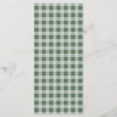 Groene Gingham Lokale Oogst 4x9 Menukaart (Achterkant)