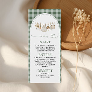 Groene Gingham Lokale Oogst 4x9 Menukaart