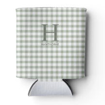 Groene Gingham Moderne Monogram