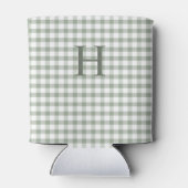 Groene Gingham Moderne Monogram Blikjeskoeler (Achterkant)
