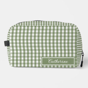 Groene Gingham Mooie Streep Cosmetica Leuk Toilettasje
