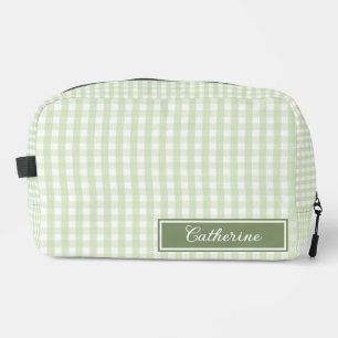 Groene Gingham Mooie Streep Cosmetica Leuk Toilettasje