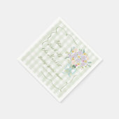 Groene Gingham Net Van De Markt Bruidsuitnodiging Servet (Hoek)