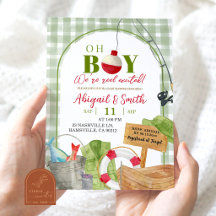 Groene Gingham Oh Jongen Visvangst Baby Borrel