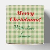 Groene Gingham Ondeugend of Mooie Kerstmis Bedankdoosjes (Bovenkant)