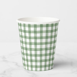 Groene Gingham Paper cup Papieren Bekers