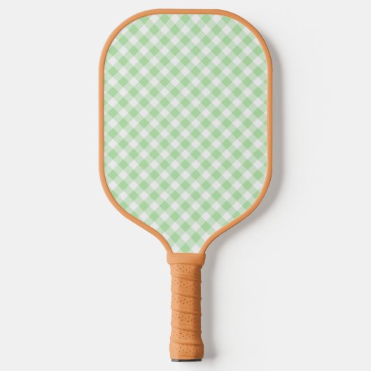 Groene gingham Pickleball Paddle-The Preppy Stuk Paddle (Voorkant)