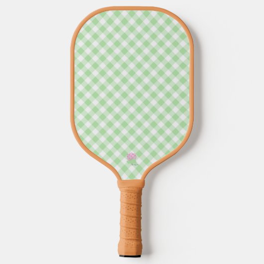 Groene gingham Pickleball Paddle-The Preppy Stuk Pickleball Paddle (Achterkant)