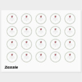 Groene Gingham Plaid Custom Kerstmis Ronde Sticker (Vel)