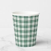 Groene Gingham Plaid Geslacht Neutraal Papieren Bekers (Rechts)