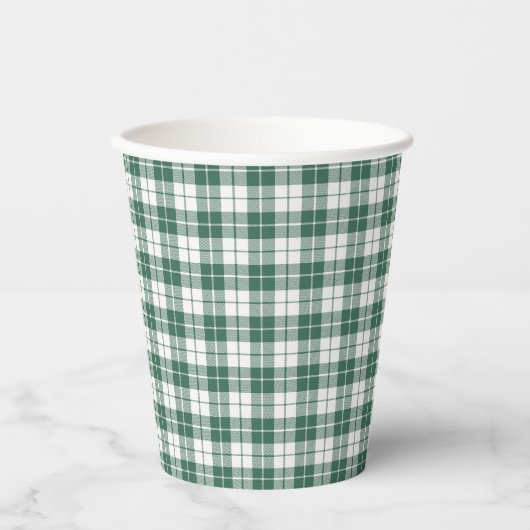 Groene Gingham Plaid Geslacht Neutraal Papieren Bekers (Voorkant)