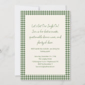 Groene Gingham Plaid Grappige Zakelijke Feestelijk Kaart (Voorkant)