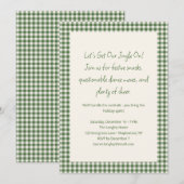 Groene Gingham Plaid Grappige Zakelijke Feestelijk Kaart (Voorkant / Achterkant)