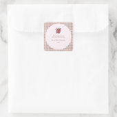 Groene Gingham Plaid Op Maat Kerstmis Vierkante Sticker (Tas)