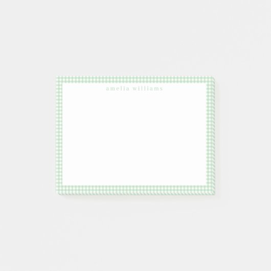 Groene Gingham Plaid Post-it® Notes (Voorkant)