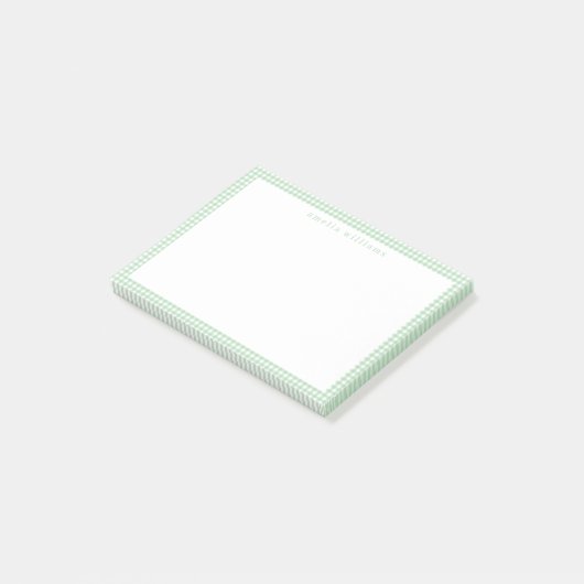 Groene Gingham Plaid Post-it® Notes (Schuin)