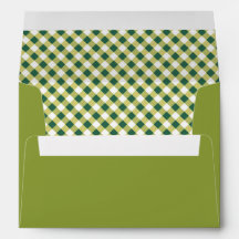 Groene Gingham Pset Lined Envelope