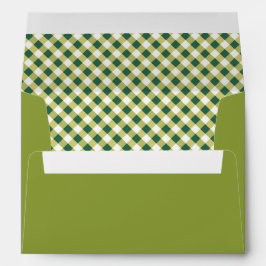 Groene Gingham Pset Lined Envelope Envelop