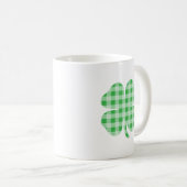 Groene Gingham Shamrock Koffiemok (Voorkant rechts)