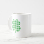 Groene Gingham Shamrock Koffiemok (Voorkant links)