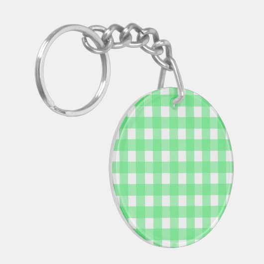 Groene gingham sleutelhanger (Voorkant Links)