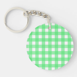 Groene gingham sleutelhanger