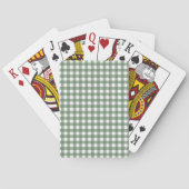 Groene Gingham Speelkaarten (Achterkant)
