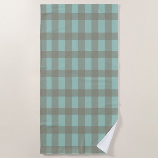 Groene Gingham Strandlaken (Voorkant)