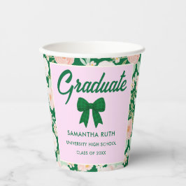Groene Gingham Strik Diadeem Afstudeerfeest Papieren Bekers