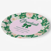 Groene Gingham Strik Diadeem Afstudeerfeest Papieren Bordje (Gekanteld)