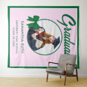 Groene Gingham Strik Foto Afstudeerachtergrond Wandkleed (In Situ (horizontaal))