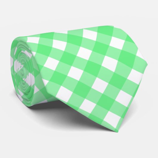 Groene gingham stropdas (Opgerold)